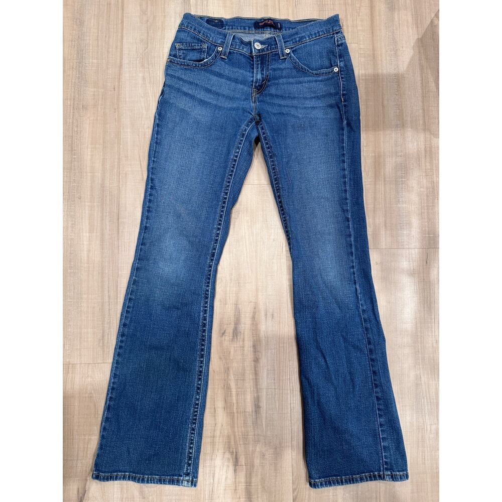 Levi Strauss & Co. Curvy Cut 528 Flared Jeans Whisker Denim Blue Womens Size 5 M